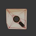 Light Wooden Square Panel With Circular Hole And Rectangular Slot Design