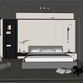 Elegant Modern Bedroom Interior Design With Large Window Gray Bed Wardrobe And Chair