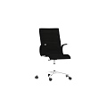 Urban Design Office Desk And Chair Set With Black Leather Seat Metal Base Wheels