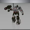 White Green Red Robot Action Figure With Cannon Standing Pose Toy Model