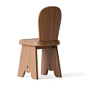 Simple Wooden Single Chair With Oak Material Classic Backrest And Sturdy Leg Design