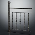 Elegant Decorative Metal Fence Design with Detailed Carved Spindles and Ornate Ball Top Posts