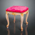 Ornate Single Chair With Pink Upholstered Seat And Golden Carved Legs Classic Design
