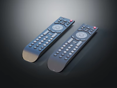 Two Television TV Remote Control Devices for Home Entertainment System Setup 3d model