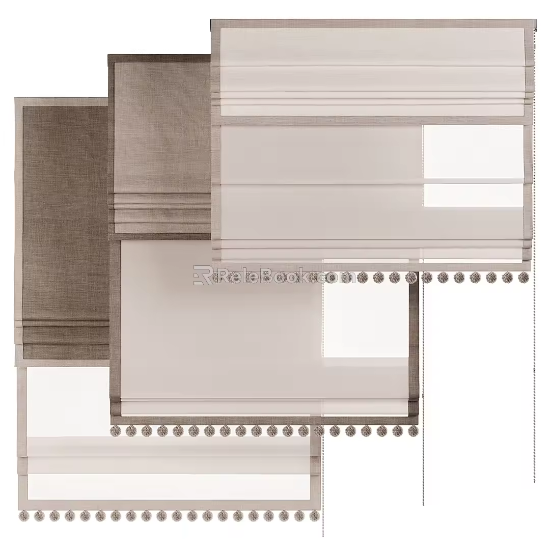 Modern children's curtains 3d model