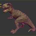Realistic Green Striped Tyrannosaurus Rex Dinosaur Figure In Standing Aggressive Pose