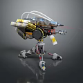 Turret Turntable Railgun Sci-fi Tower Defense Game Tower Defense Sci-fi Turret Game Turret Game Battery 3d model