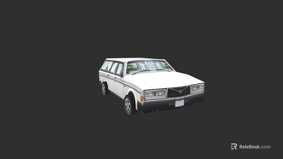 White Classic Station Wagon With Sleek Body Lines And Front Face Design 3d model 