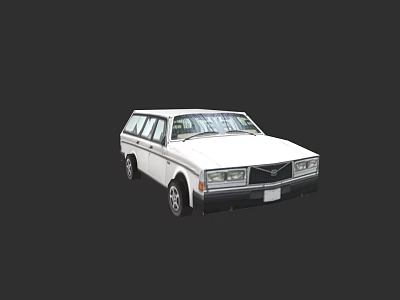 White Classic Station Wagon With Sleek Body Lines And Front Face Design 3d model