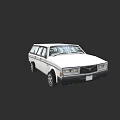 White Classic Station Wagon With Sleek Body Lines And Front Face Design