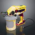Yellow And Pink Handheld Kitchen Mixer With Transparent Container And Power Cord