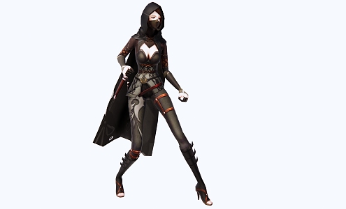 Modern game character female chivalrous man 3d model