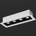 Contemporary White Rectangular Recessed Downlights Spotlights with Four Bulbs for Indoor Lighting 3d model