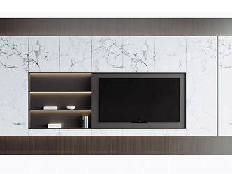 Modern TV background wall 3d model