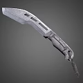 Tactical Military Style Knife With Textured Blade And Ergonomic Handle Design