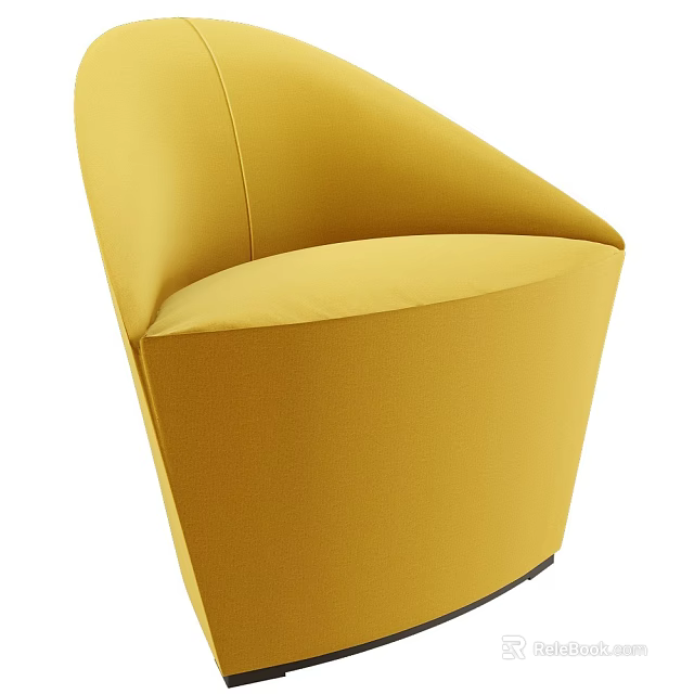 Modern Yellow Fabric Single Sofa With Stylish Design And Comfortable Seating 3d model
