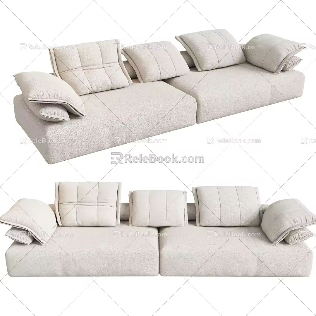 Modern double sofa 3d model