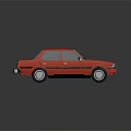 Red Classic Sedan 3D Render With Shiny Surface And Reflective Finish 3d model