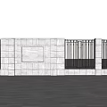 Modern Building Exterior Wall With Stone Panels Black Metal Railings And Decorative Elements