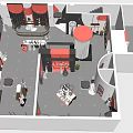 Elegant Modern Bridal Shop Interior With Wedding Dress Displays And Fitting Area