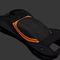 Black Floating Flying Car With Sleek Design And Orange Lights 3d model