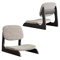 Modern Leisure Chair With Light Fabric Seat Backrest And Dark Wooden Frame Design