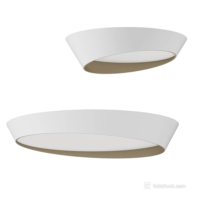 Modern White Round Ceiling Light With Sleek Minimalist Design For Home Decor 3d model 