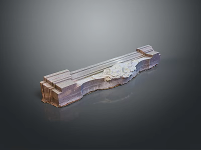 Ancient Stone Carving With Intricate Patterns As Decorative Architectural Element 3d model