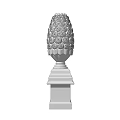 Elegant Decorative Ornament Set With Intricate Patterned Top And Square Pedestal Base 3d model