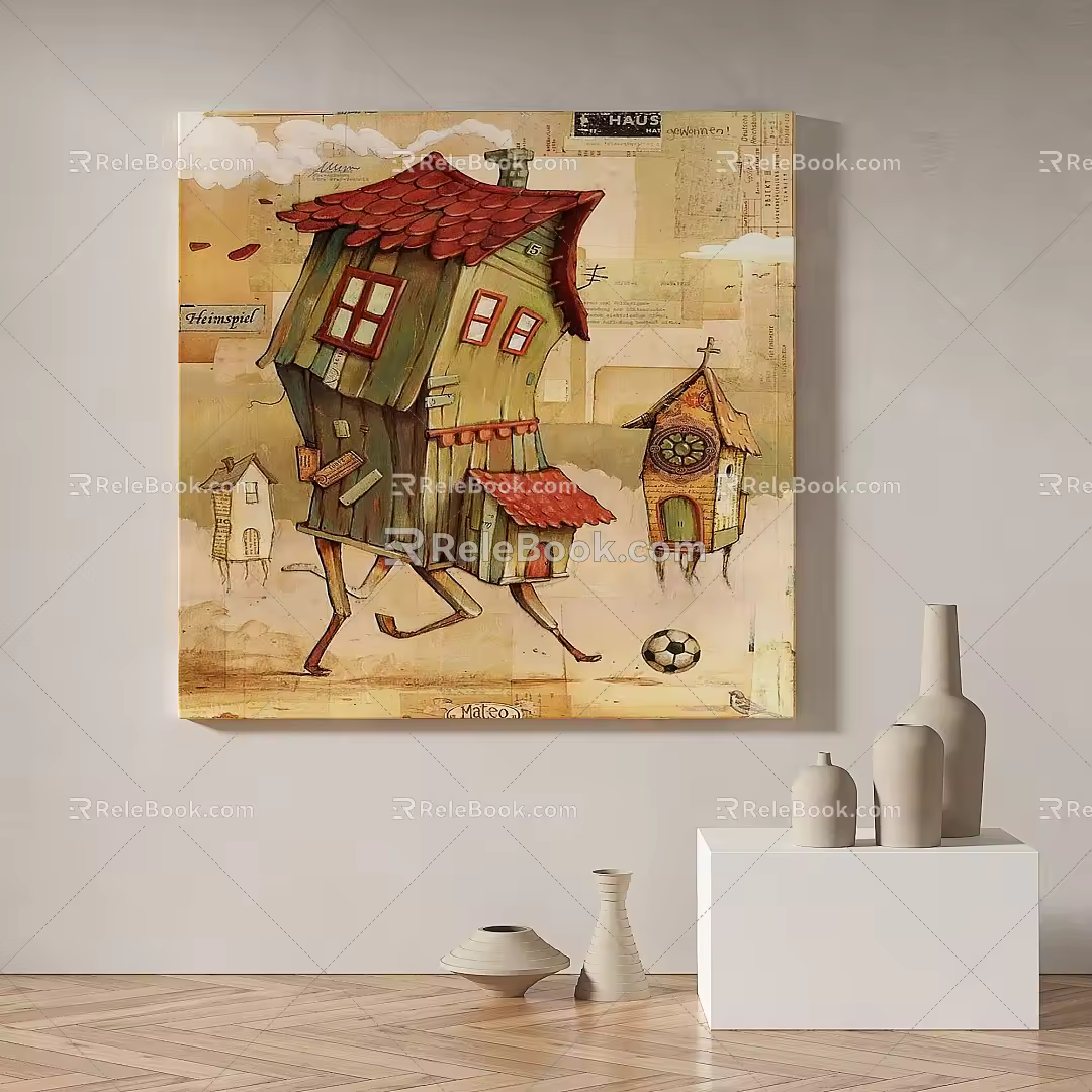 Simple abstract decorative painting 3d model