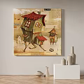 Simple abstract decorative painting 3d model