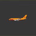DHL Airplane Model in Yellow and White with Brand Logo