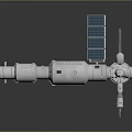 Detailed Space Station 3D Model with Solar Panels and Connected Modules 3d model