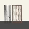 Stylish Black And Gold Room Dividers Featuring Geometric Hollow Designs