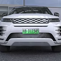 White SUV Car Front View With Modern Grille And Headlights Design 3d model