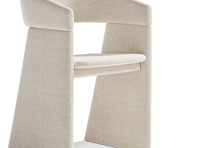 Modern Beige Upholstered Leisure Chair With Armrest And Stylish Design 3d model