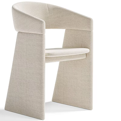 Modern Beige Upholstered Leisure Chair With Armrest And Stylish Design 3d model
