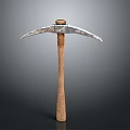 Heavy Duty Pickaxe Tool With Metal Head And Wooden Handle For Mining