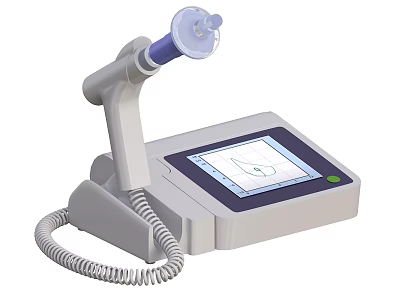 Advanced Medical Device With Digital Display Screen Flexible Probe And Coiled Cable For Patient Monitoring 3d model