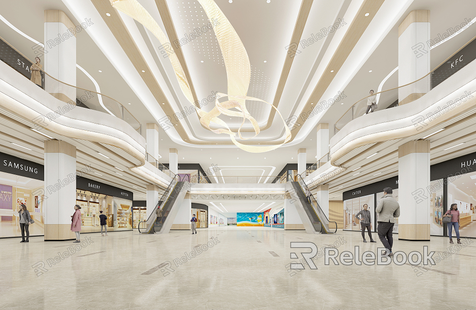 Modern Mall Shopping Center Foyer model