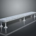 Classic Elegant Marble Bench With Sturdy Pillar Legs Home Furniture Design