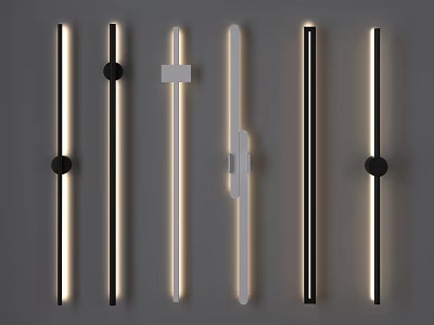 Modern Wall Lamps With Different Designs And LED Lighting For Home Decor 3d model
