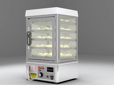 Stainless Steel Commercial Food Display Cabinet With Glass Door And Pastry Shelves 3d model