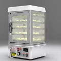 Stainless Steel Commercial Food Display Cabinet With Glass Door And Pastry Shelves