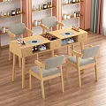 Simple Wooden Dressing Table With Drawers And Chairs For Bedroom Interior