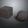 Stone Textured Cube and Sphere Decorative Household Items for Home Decor 3d model