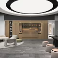 Spacious Modern Lounge Area With Panoramic Floor To Ceiling Windows And Comfortable Cozy Seating