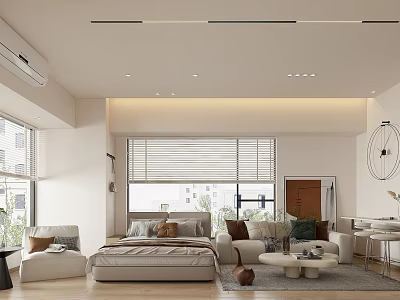 Modern Bright Apartment Interior With Spacious Layout And Minimalist Decor 3d model