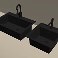 Two Modern Black Single Bowl Kitchen Sinks With Faucets And Contemporary Design