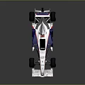 Formula 1 Racing Car With Blue And White Livery And PETRONAS Intel BMW Logos 3d model